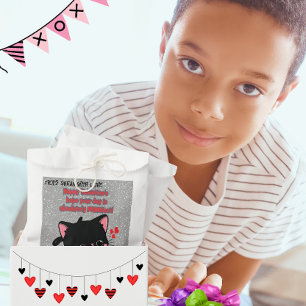 Black Kawaii Funny Valentine Kitten Favour Bag