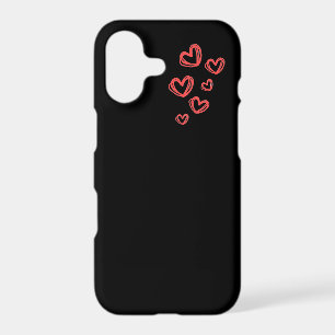 Black Kawaii Heart Art iPhone Case Mate
