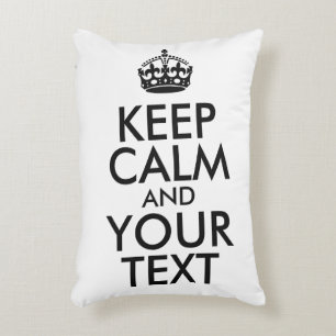 Black Keep Calm and Your Text Decorative Cushion