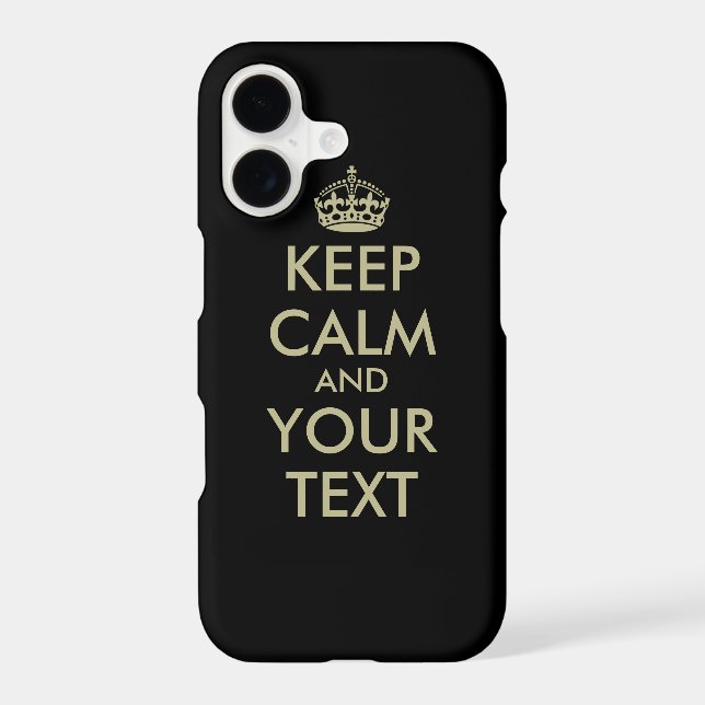 Black Keep calm iPhone X case | Faux gold letters (Back)