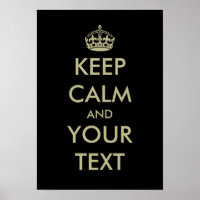 Black keep calm poster template | Customisable