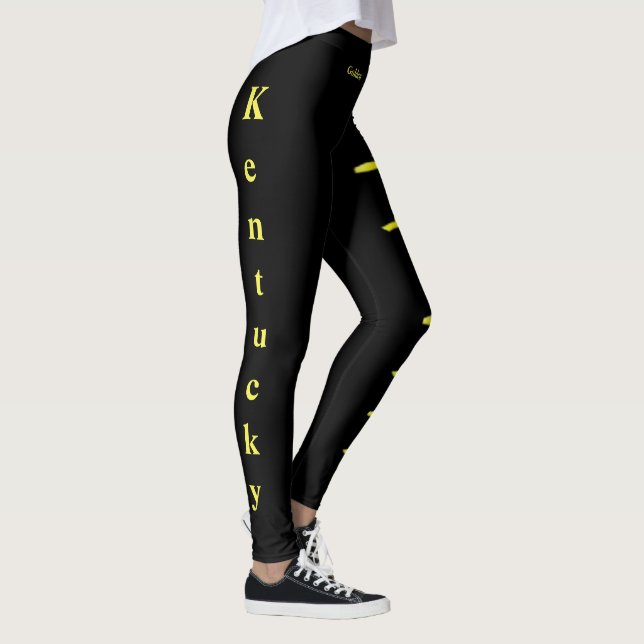 Black Kentucky Goldenrod State Flower Leggings (Right)