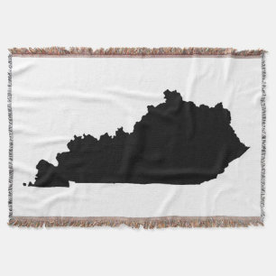 Black Kentucky Shape Throw Blanket