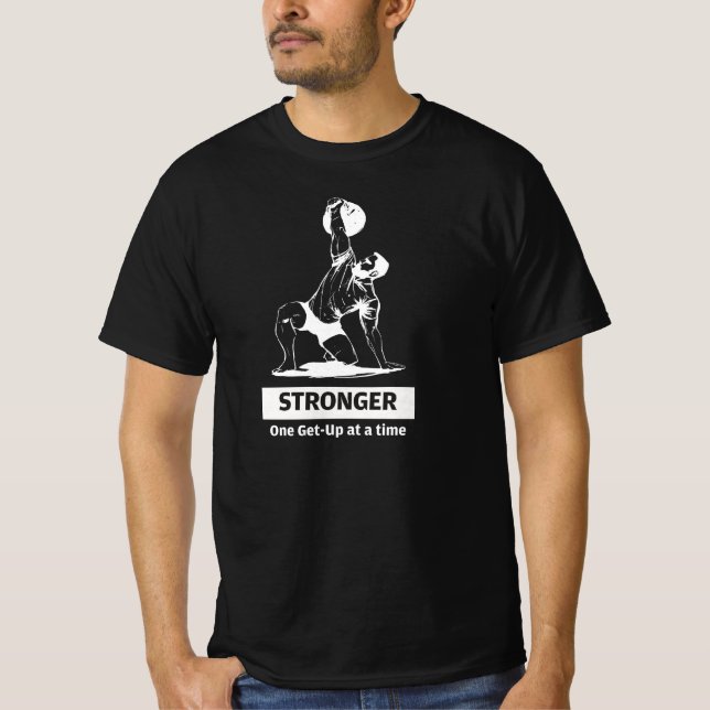 Black Kettlebell T-shirt Stronger (Front)