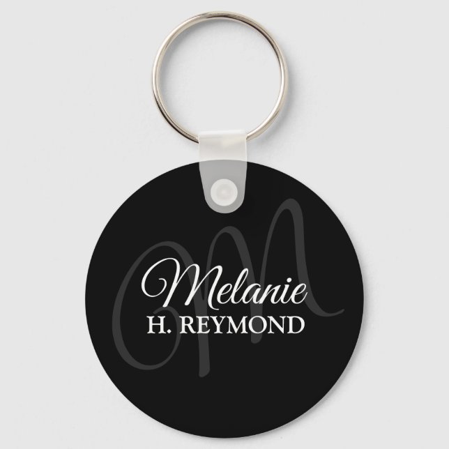 black keychain with name (Front)
