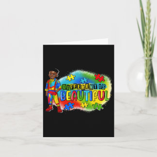Black Kid Autism Different Is Beautiful Autism Awa Card