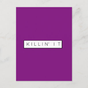 Black Killing It Letters Print Killin' It Postcard