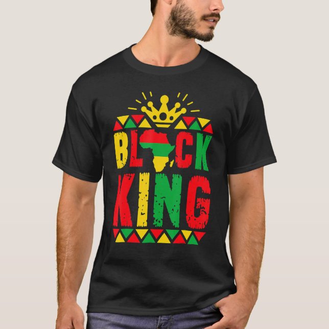 Black King Africa Map Black History Month Africa P T-Shirt (Front)