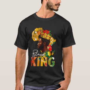 Black King African American Melanin Afro Dad Black T-Shirt