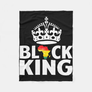 Black king - black history pride black power fleece blanket
