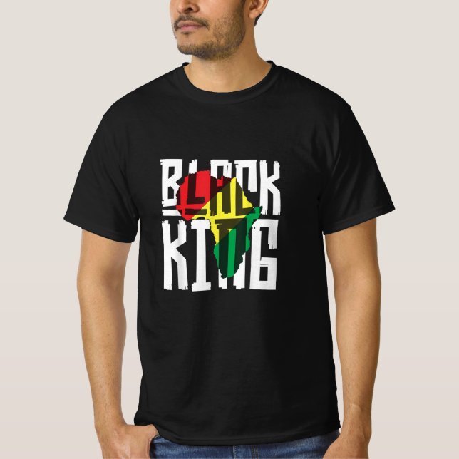 Black King Boys Men History Month Africa Tribal T-Shirt (Front)