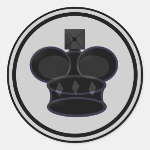 Black King Chess Piece Classic Round Sticker