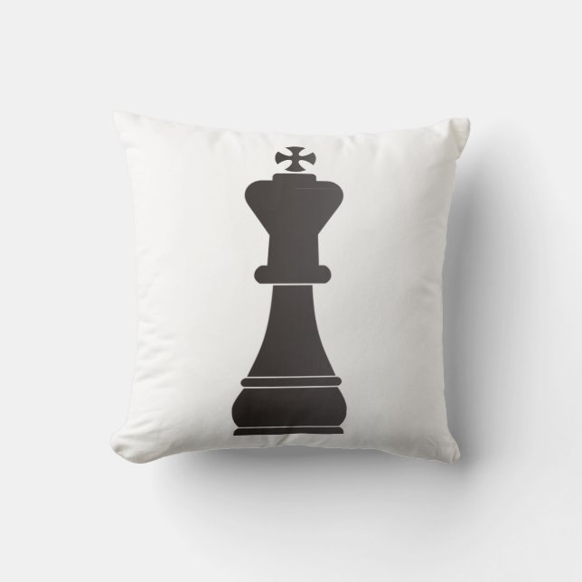 Black king chess piece cushion (Front)