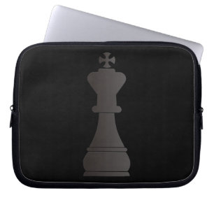 Black king chess piece laptop sleeve
