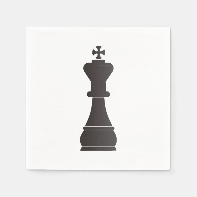 Black king chess piece napkin (Front)