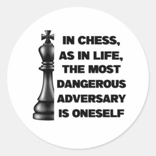 Black King Chess Piece Wisdom Power Strategy Classic Round Sticker