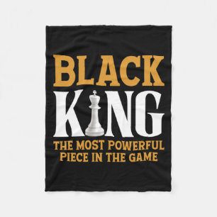 Black King Chess Player Chess Board Chess History Fleece Blanket