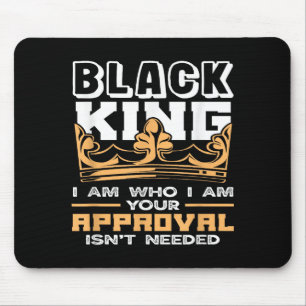 Black King Crown I Am Who I Am Black History Month Mouse Pad