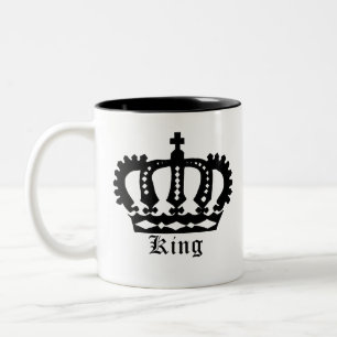 Black King Crown on Two-Tone Coffee Mug