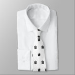 Black King custom chess piece pattern neck tie<br><div class="desc">Black King custom chess piece pattern neck tie. Cool Birthday or Father's Day gift idea for men. Clothing accessories with black and white chess icons. Elegant present for chess players, coach, teacher, fan, chess lover, grand master, wedding groom, son etc. Customisable colours. Use ALT codes to change the icon into...</div>