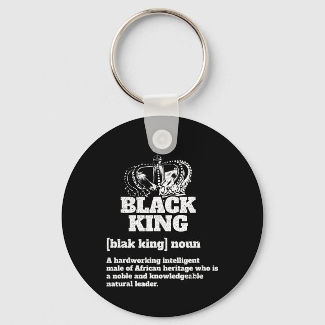 Black King Definition African American Pride Black Key Ring (Front)