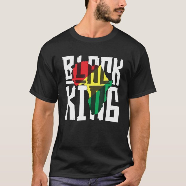 Black King For Boys Men History Month Africa Triba T-Shirt (Front)