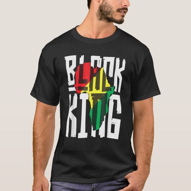 Black King For Boys Men History Month Africa Triba T-Shirt (Front)