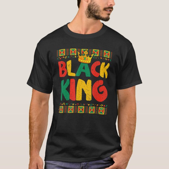 Black King History Month Proud Afro African Queen  T-Shirt (Front)