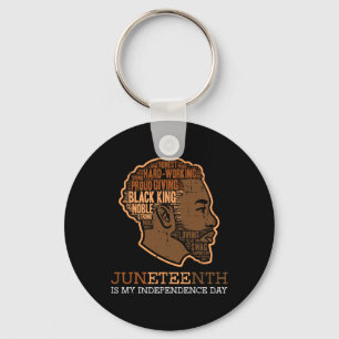 Black King Independence Day Melanin Dad Men Teens Key Ring