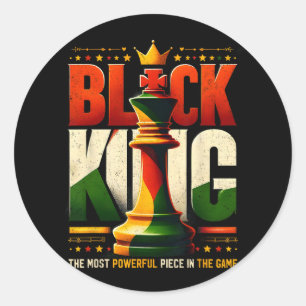 Black King Inspired Black King Chess Black History Classic Round Sticker