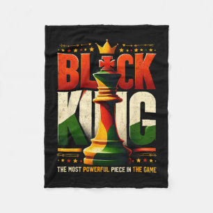 Black King Inspired Black King Chess Black History Fleece Blanket