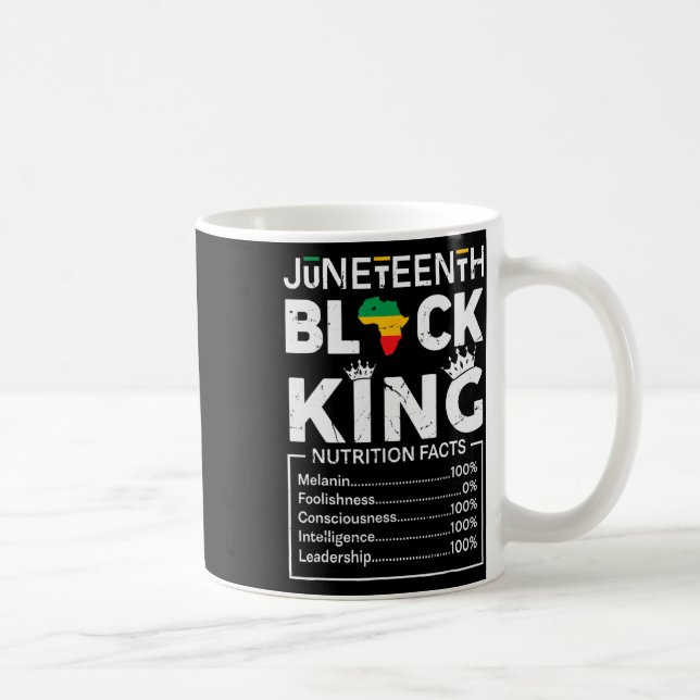 Black King Juneteenth 1865 Independence Day Black  Coffee Mug (Right)