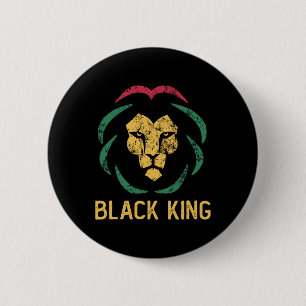 Black King Lion Black History Month Men And Junete 6 Cm Round Badge