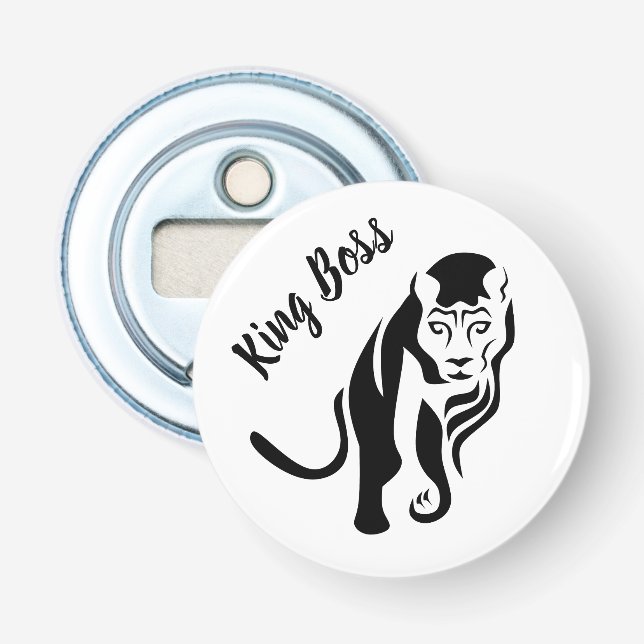 Black King Lion Leo Bottle Opener (Front)