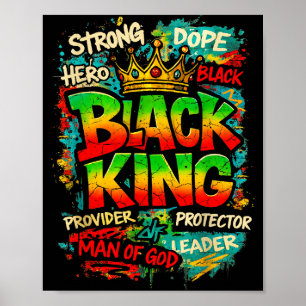 Black King Man Of God Strong Leader Melanin Black  Poster
