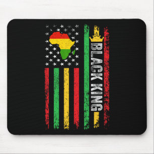 Black King Melanin African American Flag Black His Mouse Pad
