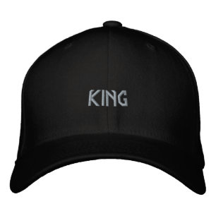 Black KING Name Printed Flexfit Wool Trucker Fit Embroidered Hat