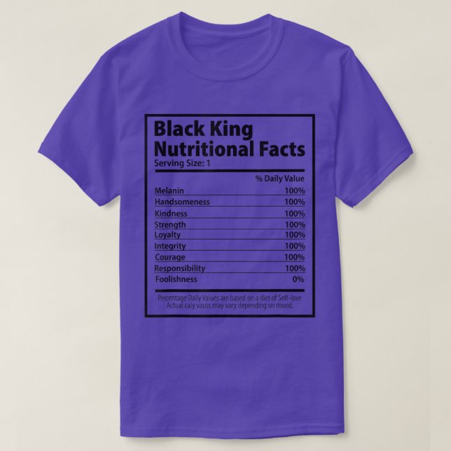 Black King Nutritional Facts, Pride Movement Civil T-Shirt (Design Front)