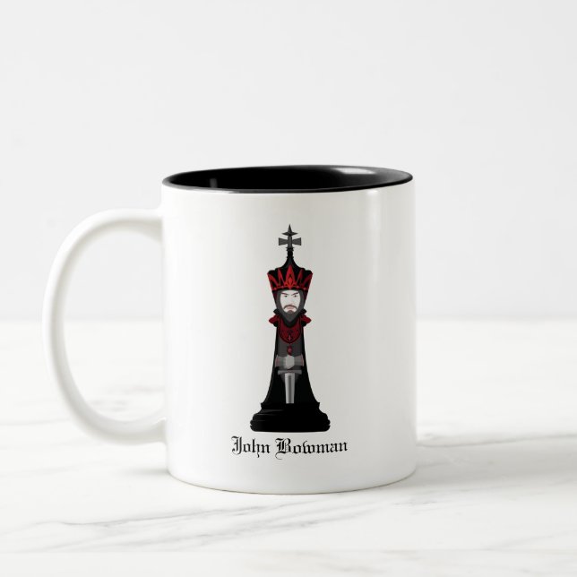 Black King / Personalised name Two-Tone Coffee Mug (Left)
