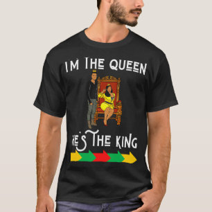 Black King Queen Husband Wife Boyfriend Girlfriend T-Shirt