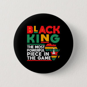 Black King The Most Powerful Piece Black History M 6 Cm Round Badge