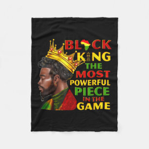 Black King The Most Powerful Piece In The Game For Fleece Blanket