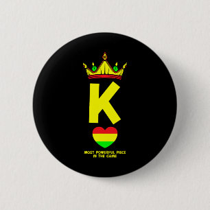 Black King The Most Powerful Piece In The Game Jun 6 Cm Round Badge