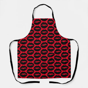 Black Kissy Lips Apron