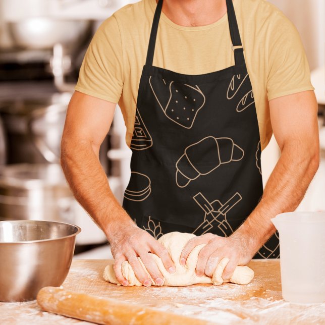 Black Kitchen Baking & Cooking Bread Fun Baker  Apron (Creator Uploaded)