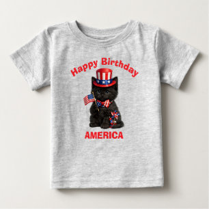 Black Kitten (1c) Patriotic Kid T-Shirt