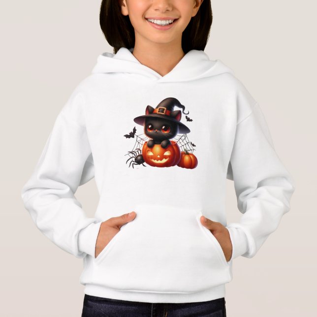 Black Kitten in a Halloween Pumpkin (Front)