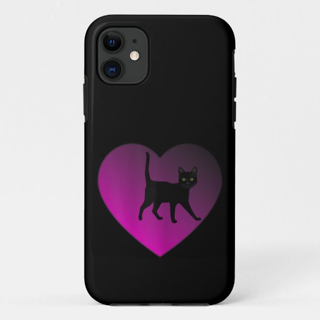 Black Kitten In Your Heart, Black Cat Case-Mate iPhone Case (Back)