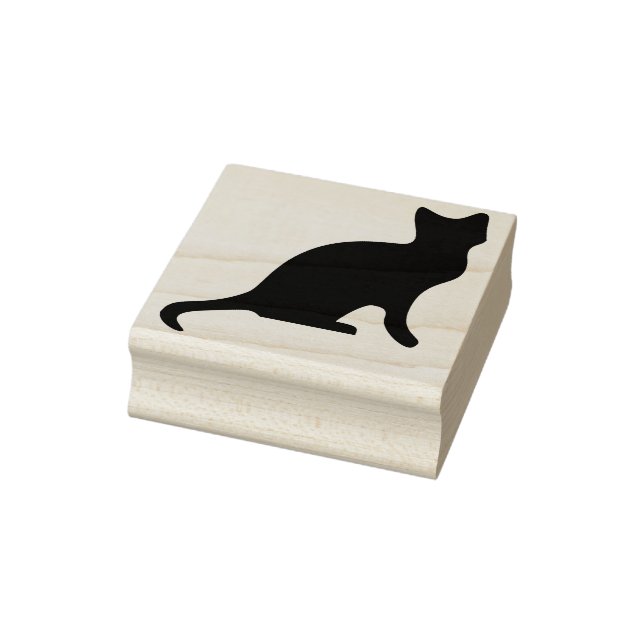 Black kitten silhouette art stamp (Stamp)