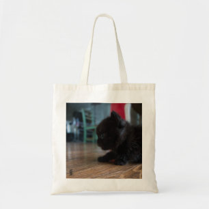 Black Kitten Up Close Tote Bag